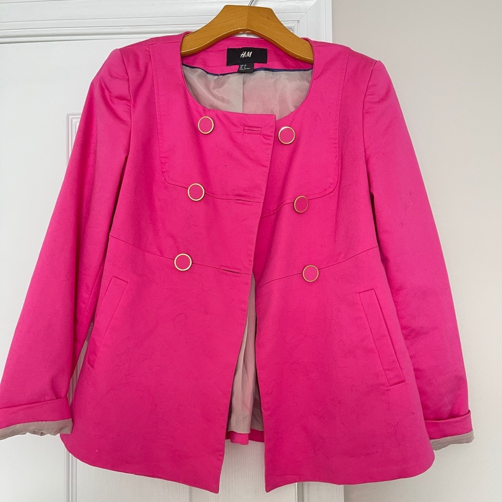 H&M size 4 small blazer jacket hot pink